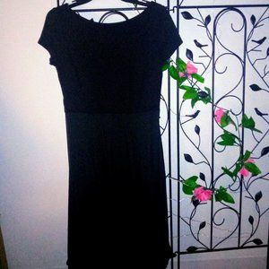 Ann Taylor Loft Black Silky Flare Dress Size 8 Petite NWT